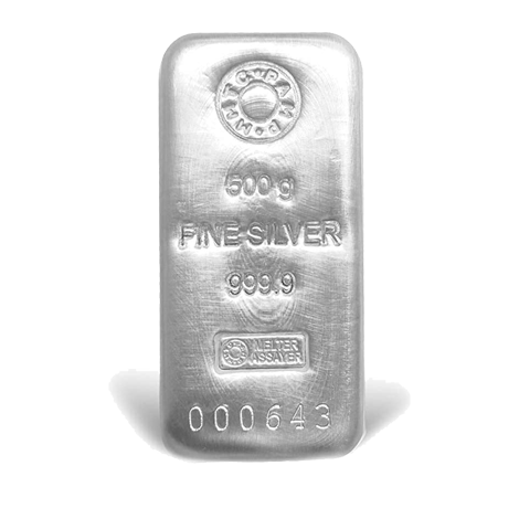 Silver MMTC - PAMP Cast Bar - 500g